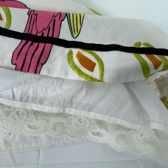 Anthropologie Edme‎ & Esyllte white cotton parrot pencil skirt SIZE 4 - Picture 9 of 11